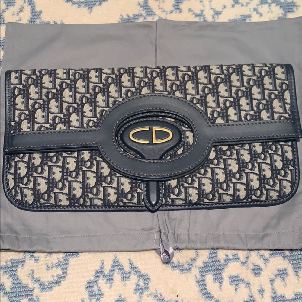 Christian Dior Oblique Fold over Handbag/ Clutch